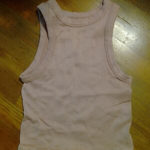 Sleeveless Ribbed Pink Top